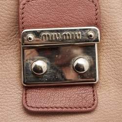 مملوكة مسبقًا Miu Miu Two Tone Pink Madras Leather Pushlock Tote