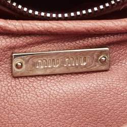 مملوكة مسبقًا Miu Miu Two Tone Pink Madras Leather Pushlock Tote
