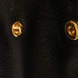 Pre Owned Miu Miu Black Madras Leather Tote