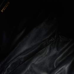 Pre Owned Miu Miu Black Leather Grommet Biker Tote