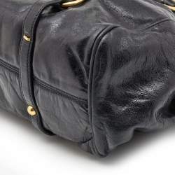 Miu Miu Black Leather Bow Satchel
