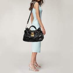 Miu Miu Black Leather Bow Satchel