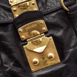 Miu Miu Black Leather Bow Satchel