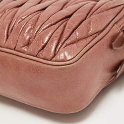 Miu Miu Dusty Pink Matelasse Lux Leather Double Zip Crossbody Bag