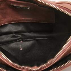 Miu Miu Dusty Pink Matelasse Lux Leather Double Zip Crossbody Bag