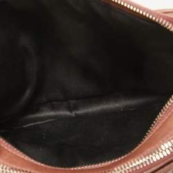 Miu Miu Dusty Pink Matelasse Lux Leather Double Zip Crossbody Bag