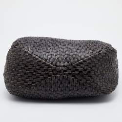 Pre Owned Miu Miu Grey/Black Napa Leather Buckle Tote 