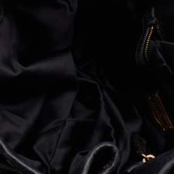 Pre Owned Miu Miu Grey/Black Napa Leather Buckle Tote 