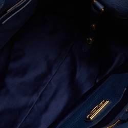 Miu Miu Blue Madras Leather Studded Handle Tote