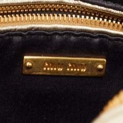 Miu Miu Gold Matelassé Leather Pocket Backpack 