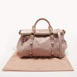 Miu Miu Pink Leather Bow Top Handle Bag