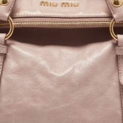 Miu Miu Pink Leather Bow Top Handle Bag