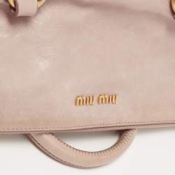 Miu Miu Pink Leather Bow Top Handle Bag