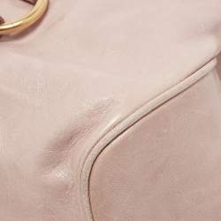 Miu Miu Pink Leather Bow Top Handle Bag