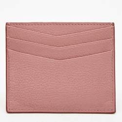 Pre Owned Miu Miu Pink Leather Heart Card Holder