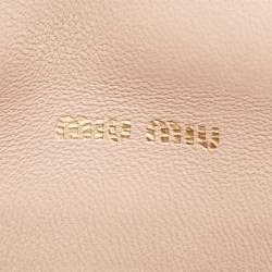 مملوكة مسبقًا Miu Miu Beige Matelassé Leather Turnlock Flap Shoulder Bag