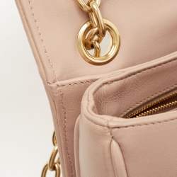 مملوكة مسبقًا Miu Miu Beige Matelassé Leather Turnlock Flap Shoulder Bag