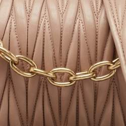 مملوكة مسبقًا Miu Miu Beige Matelassé Leather Turnlock Flap Shoulder Bag