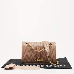 مملوكة مسبقًا Miu Miu Beige Matelassé Leather Turnlock Flap Shoulder Bag