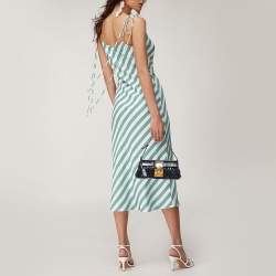 Miu Miu Black Matelasse Leather Pushlock Clutch Bag