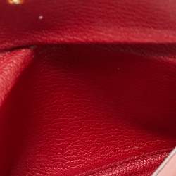 Pre Owned Miu Miu Orange/Red Madras Leather Flap Slim Pouch