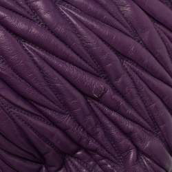Pre Owned Miu Miu Purple Matelassé Leather Tote