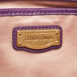 Pre Owned Miu Miu Purple Matelassé Leather Tote