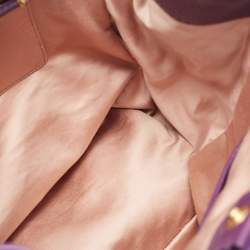 Pre Owned Miu Miu Purple Matelassé Leather Tote