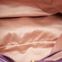 Pre Owned Miu Miu Purple Matelassé Leather Tote