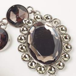 Miu Miu Black Matelassé Leather Crystal Flap Shoulder Bag