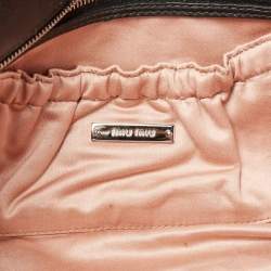 Miu Miu Black Matelassé Leather Crystal Flap Shoulder Bag