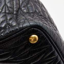 Miu Miu Black Matelassé Leather Bow Tote