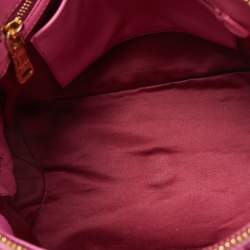 Miu Miu Fuchsia Matelasse Leather Zip Satchel