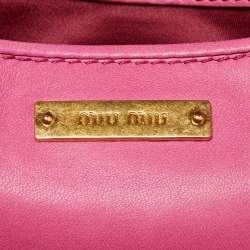 Miu Miu Fuchsia Matelasse Leather Zip Satchel