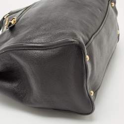 Pre Owned حقيبة يد توتس ميو ميو جلد مادراس أسود بيد مرصعة