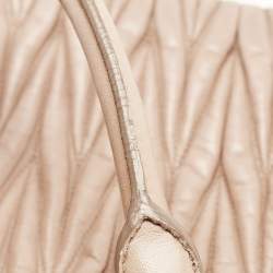 Miu Miu Beige Matelasse Leather Top Zip Tote