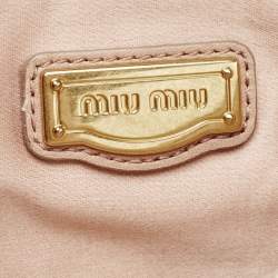 Miu Miu Beige Matelasse Leather Top Zip Tote