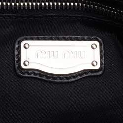 Pre Owned Miu Miu Black Quilted Patent Leather Hobo