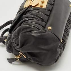 Pre Owned حقيبة ميو ميو باولر بوليتو جلد ماتيلاس رصاصية داكنة