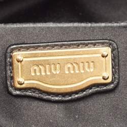 Pre Owned حقيبة ميو ميو باولر بوليتو جلد ماتيلاس رصاصية داكنة