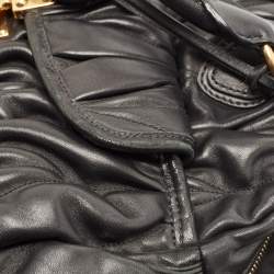 Pre Owned حقيبة ميو ميو باولر بوليتو جلد ماتيلاس رصاصية داكنة