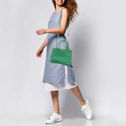 Miu Miu Green Matelassé Leather Snap Tote