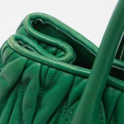 Miu Miu Green Matelassé Leather Snap Tote