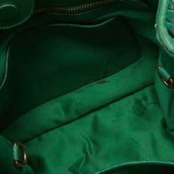 Miu Miu Green Matelassé Leather Snap Tote