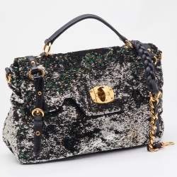 Miu Miu Multicolor Paillette Sequins Turnlock Top Handle Bag