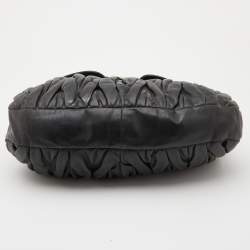 Miu Miu Black Matelassé Leather Coffer Bag