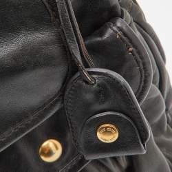 Miu Miu Black Matelassé Leather Coffer Bag