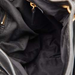 Miu Miu Black Matelassé Leather Coffer Bag