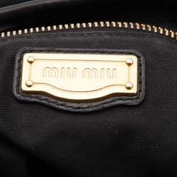 Miu Miu Black Matelassé Leather Coffer Bag