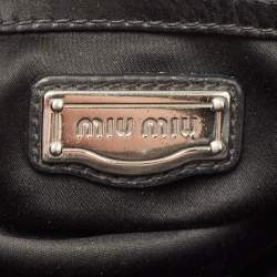Pre Owned Miu Miu Black Matelassé Leather Bauletto Bag